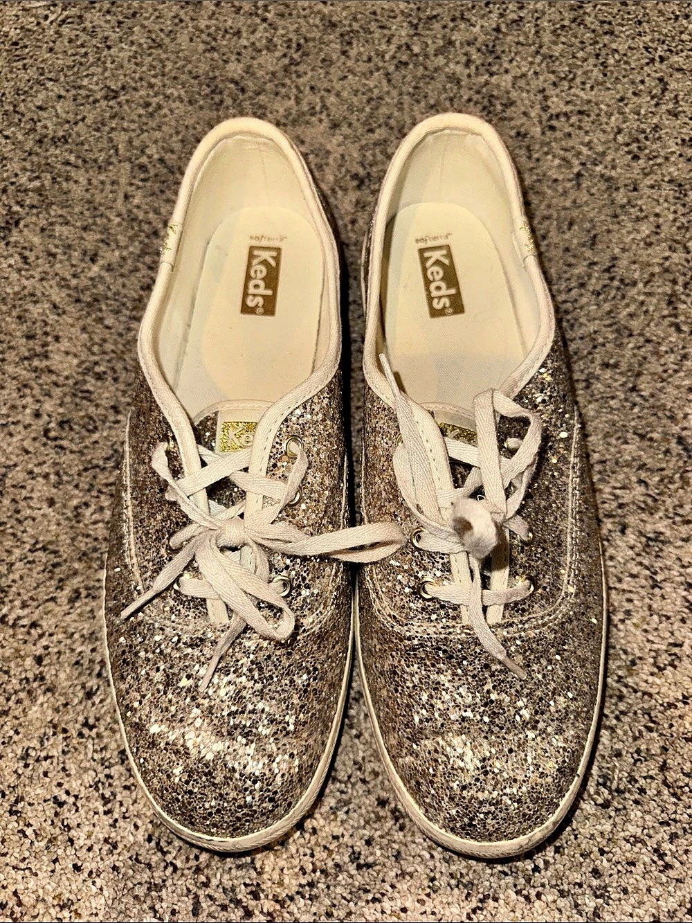 Keds Champion Glitter Celebrations Lace Up Sneakers Gold & Silver
